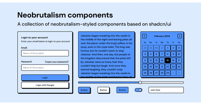 Neobrutalism components registry preview